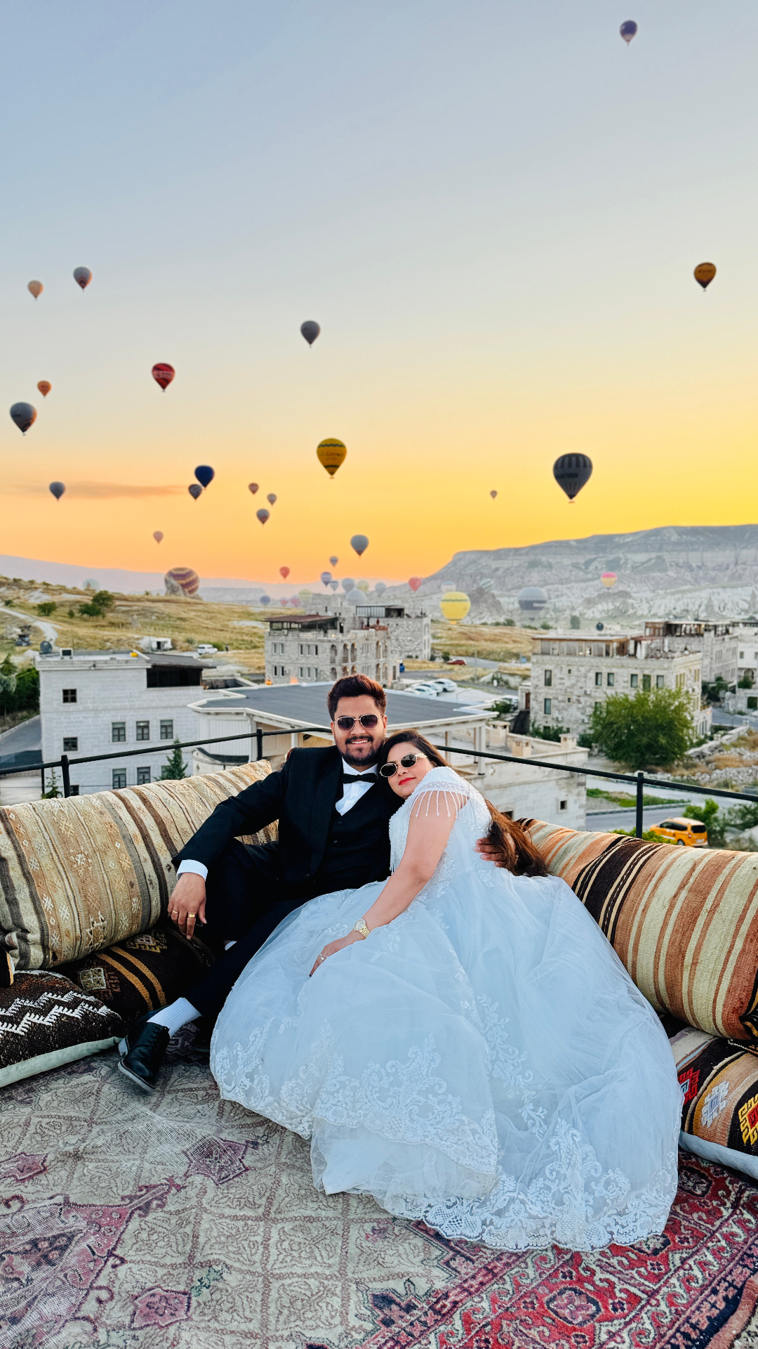 Ritesh & Jyoti at sunrise in Cappadocia
