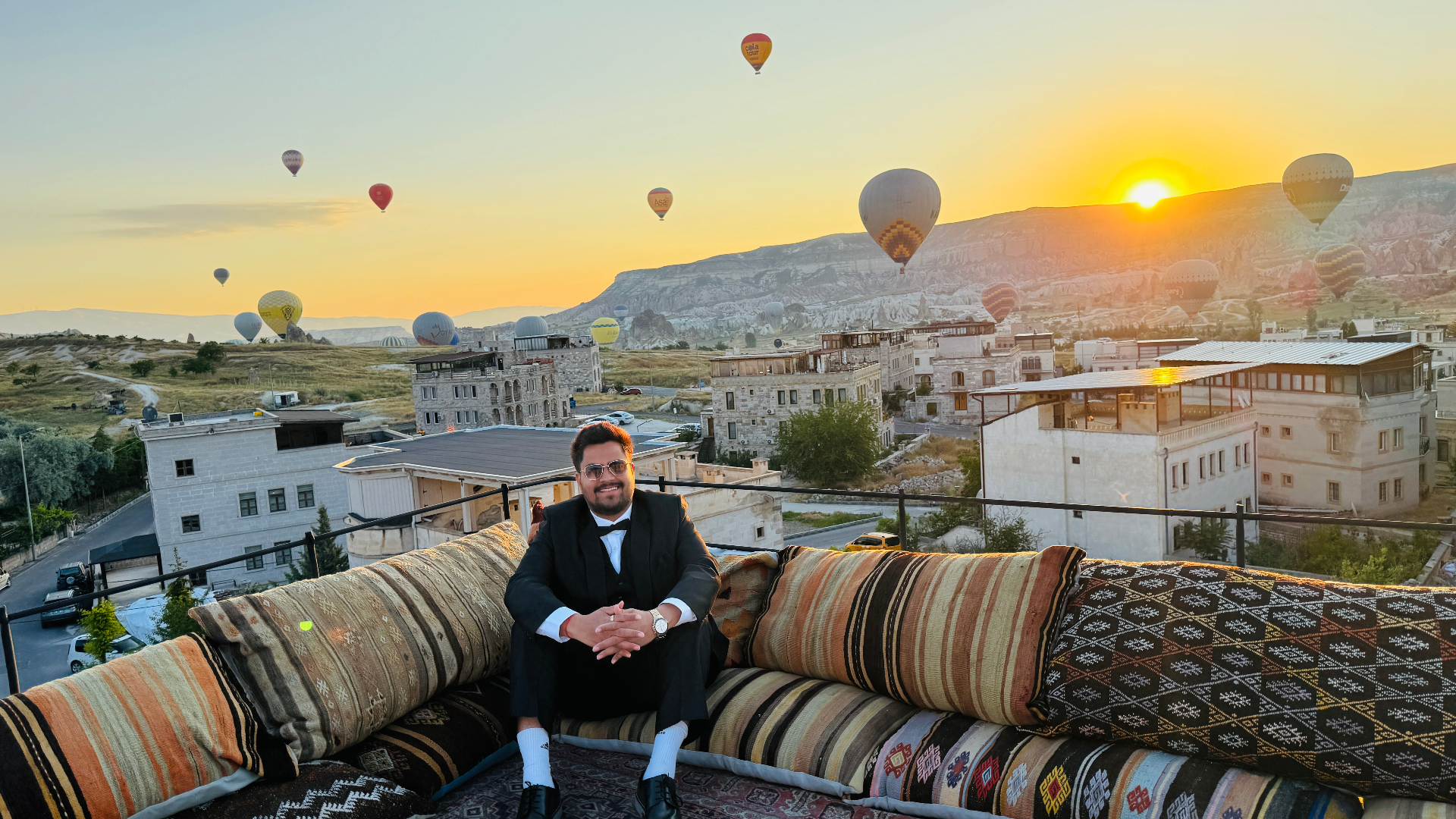 Ritesh at sunrise over Cappadocia