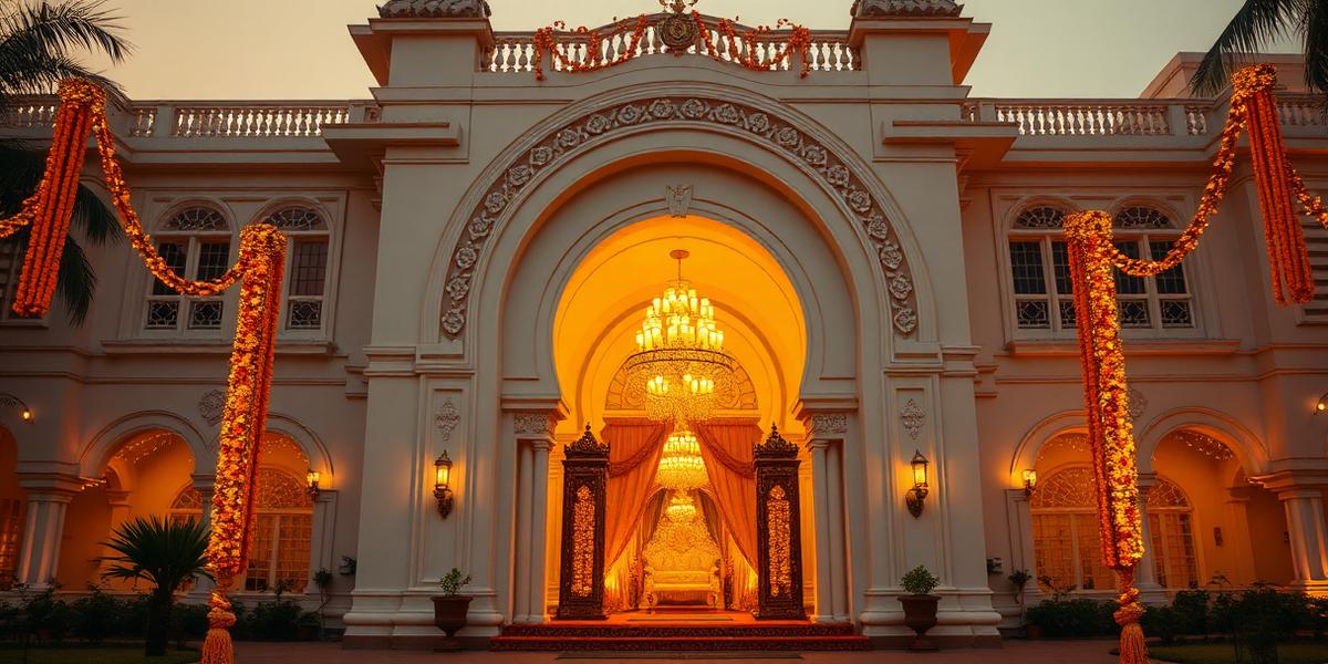 Wedding Lands Turbhe, illuminated at golden hour